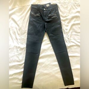 Fashion Nova LRG Black Moto Faux Leather Stretch Pants